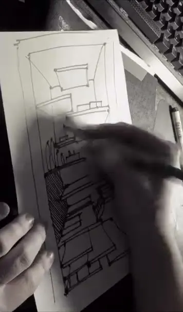 Series of Drawings exploring Architecture for Extroverts