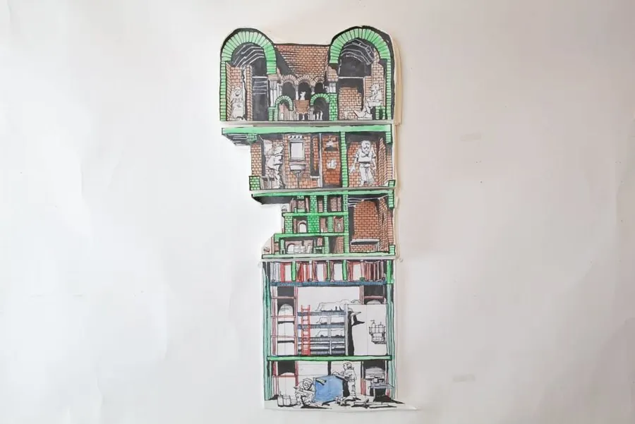 Cross Section of Apartment Housing