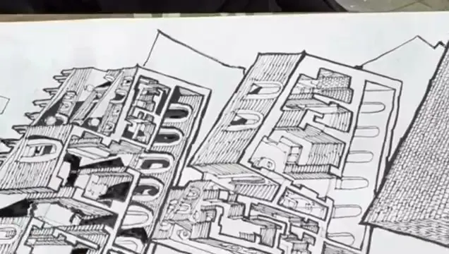 Production process for Giant Axonometric Drawing